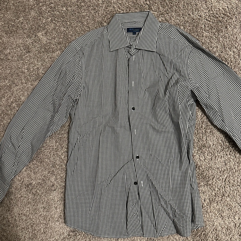 Men's Black and White Checkered Shirt